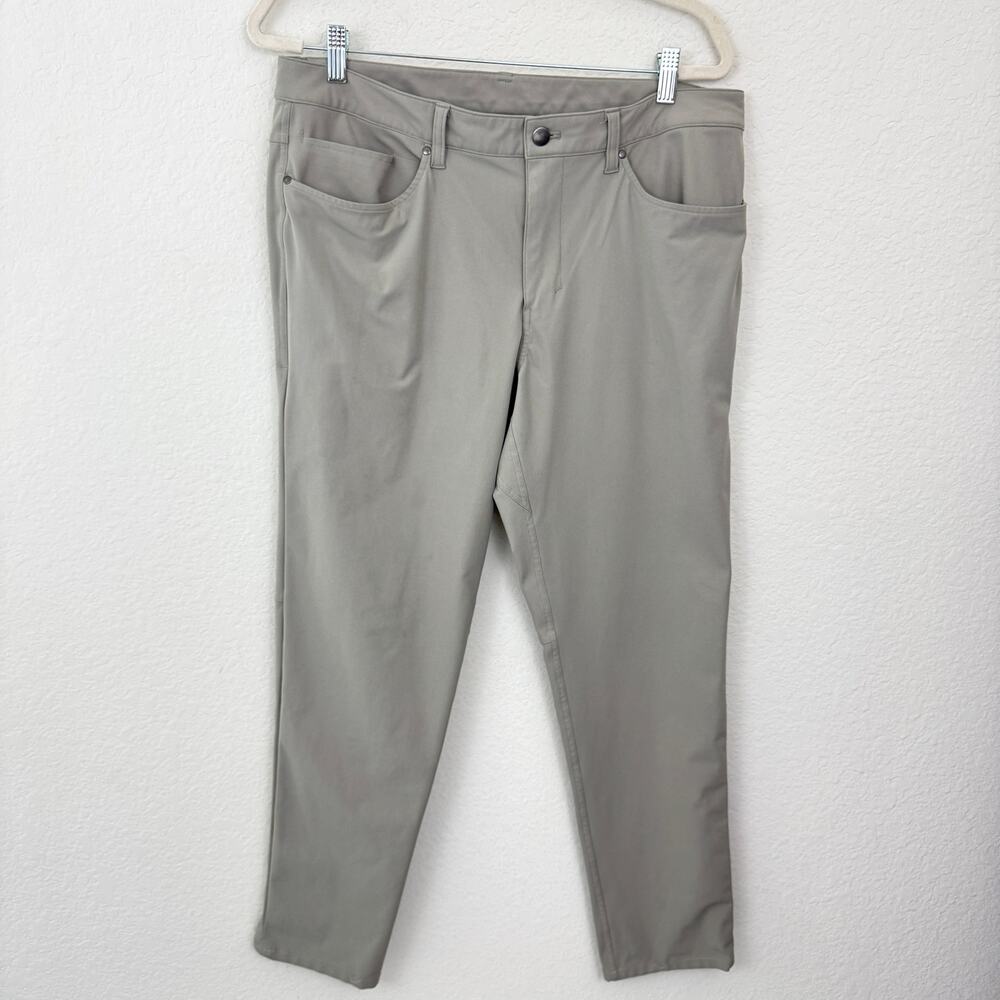 Lululemon Mens ABC Pant Slim Warpstreme Size 34 Stretch Style M5552S Riverstone